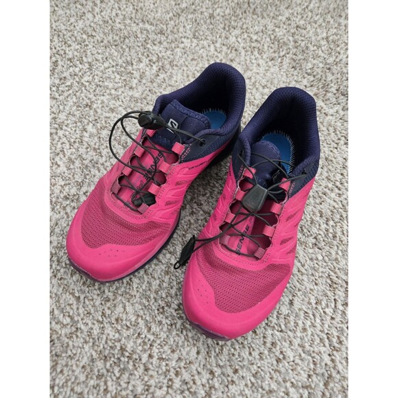 SALOMON Trail Shoes Women Size 6 Pink Blue Sense Pro 2 Running 392506 Ortholite - Picture 1 of 7